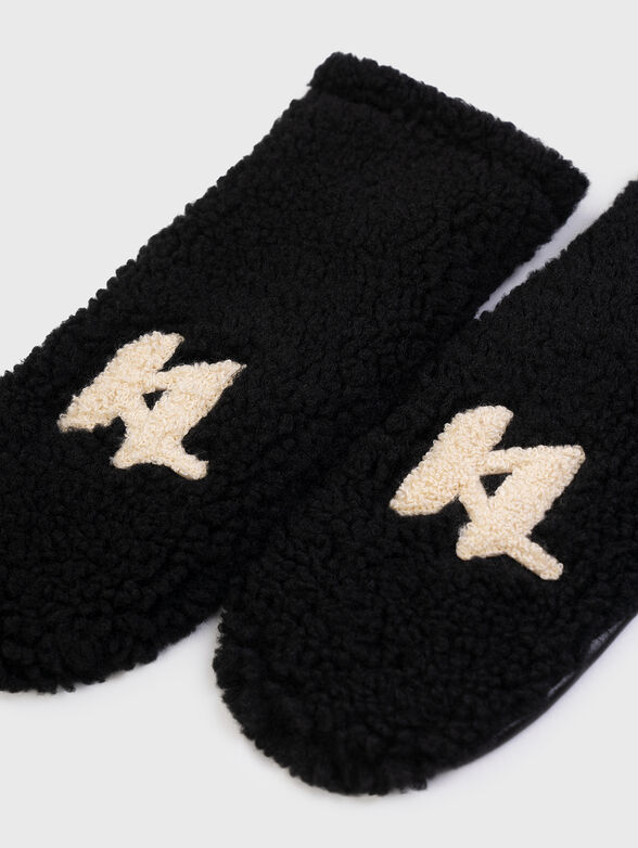 K/KL SHEARLING gloves with logo accent - 2