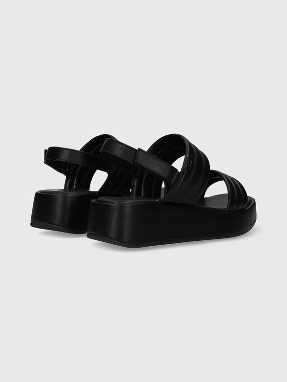 Quilted sandals in black  - 4