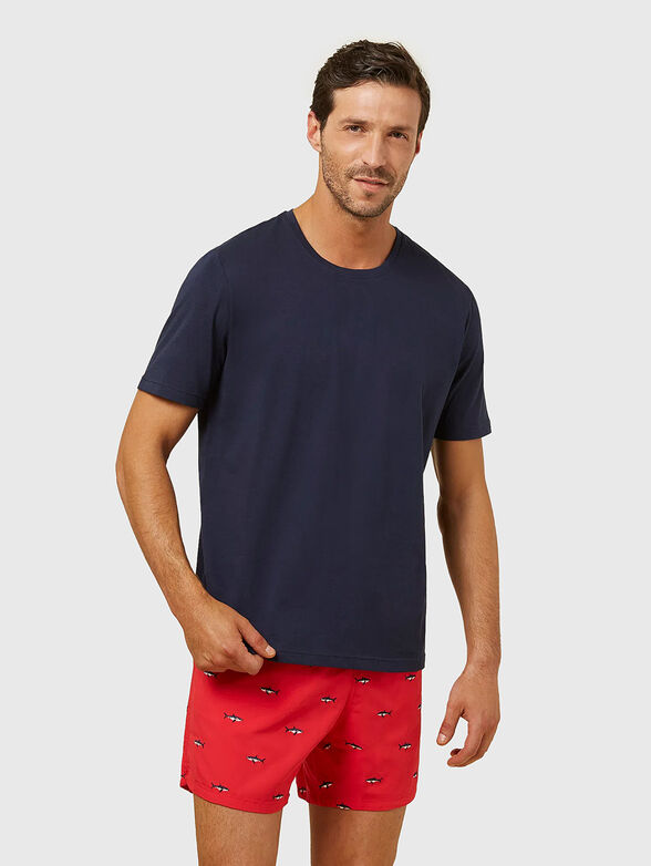 EASY LIVING cotton T-shirt in dark blue - 1