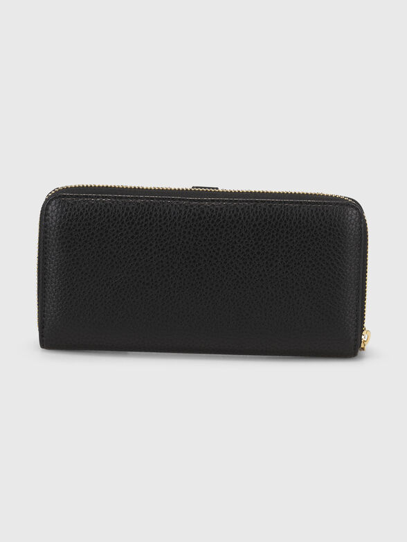 Black eco leather wallet with logo accent - 2