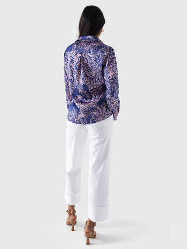 Satin shirt with accent print - 3