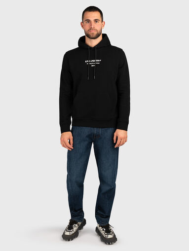 Black sweatshirt with contrast print  - 5