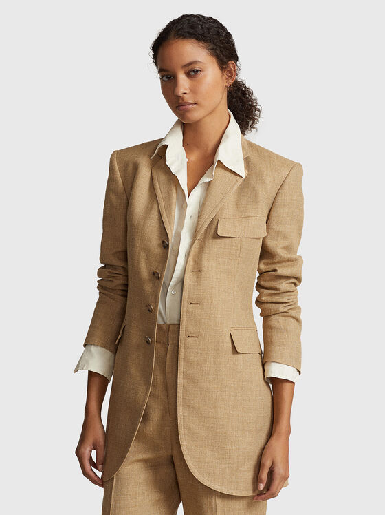 Beige blazer in cotton  - 1