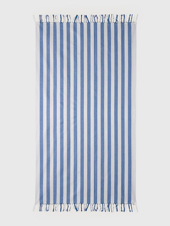 SUMMER GLAM beach towel with blue striped print - 1