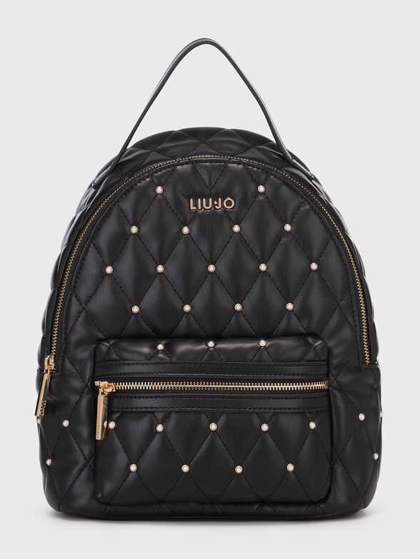 Quilted backpack with rhinestones - 1