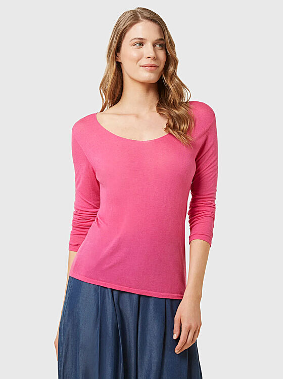Bluză cu mâneci lungi BASIC CASHMERE - 1