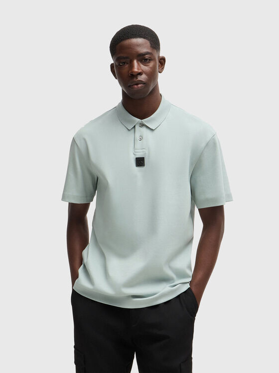 Tricou polo gri DEABONO_D cu petic logo - 1