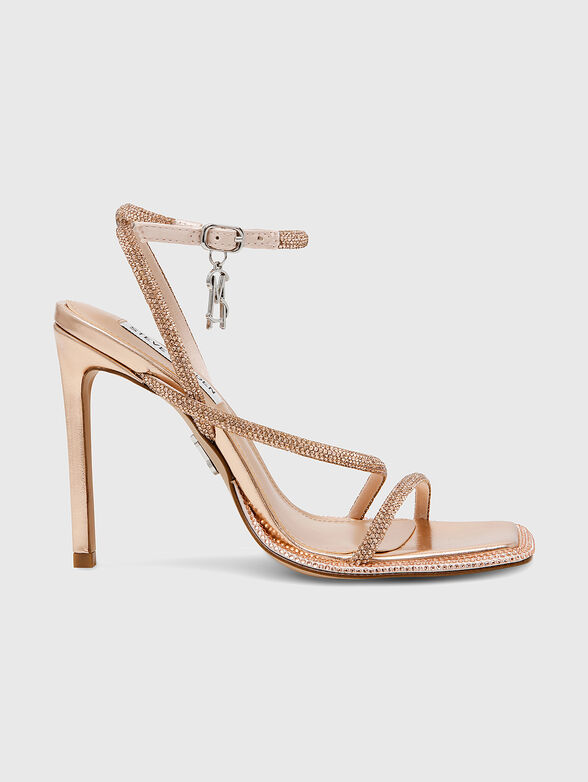 Black heeled sandals with logo - 1