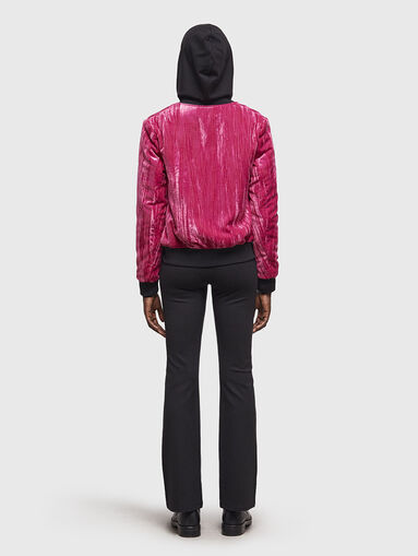 Velvet bomber jacket in fuxia colour - 3