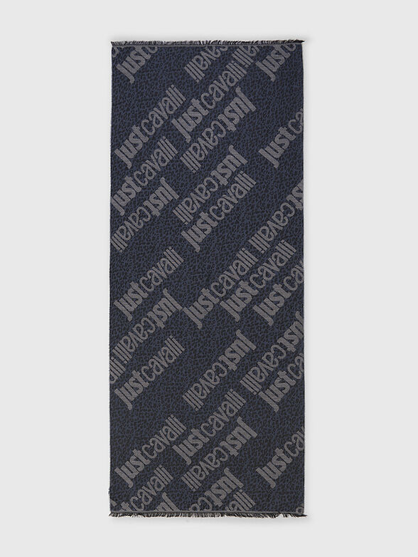 Wool blend logo print scarf - 2