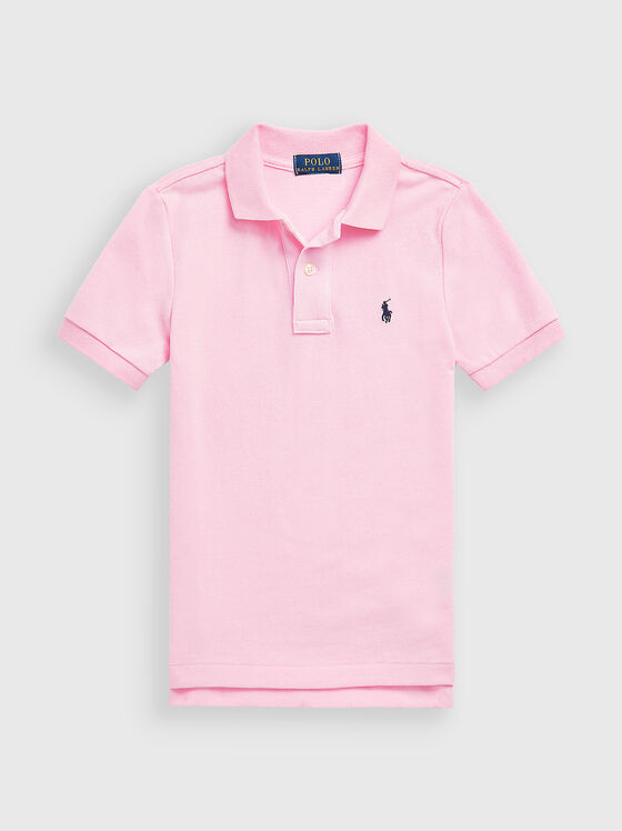 Cotton Polo-shirt in pink - 1