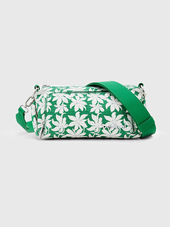 Green small bag with floral pattern - 1
