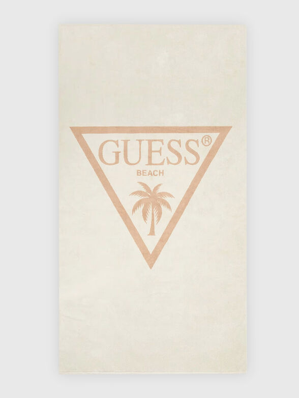 Blue beach towel with logo - 1