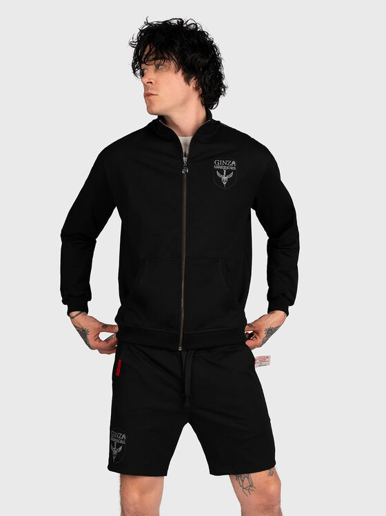 Hanorac negru cu fermoar SWZ006 - 1