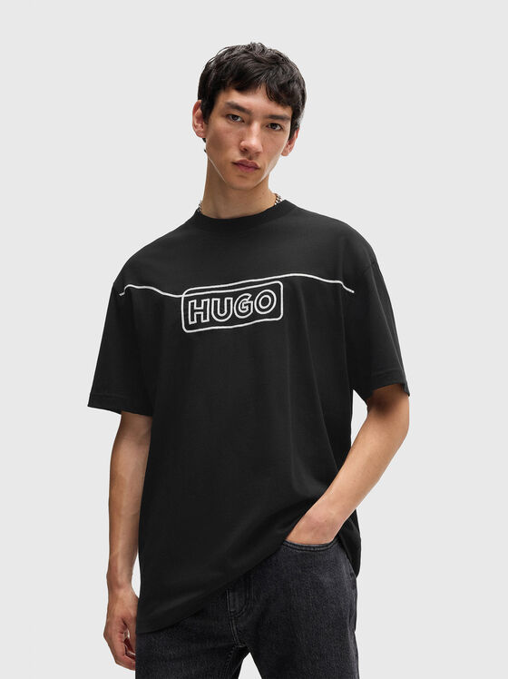 Tricou cu broderie de contrast - 1