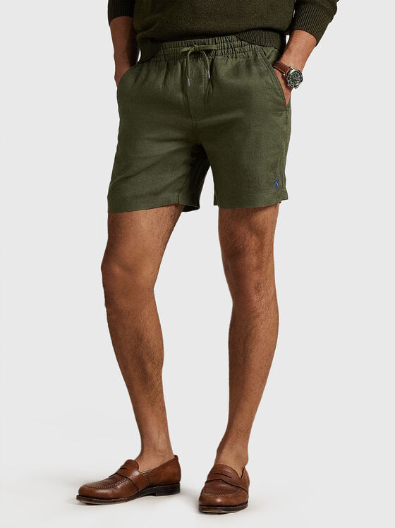 Pantaloni scurți din in - 1