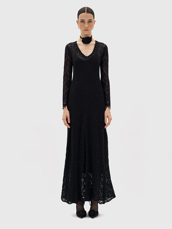 Rochie neagră cu mâneci lungi - 1