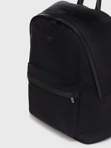 Black backpack with metal logo accent - 5