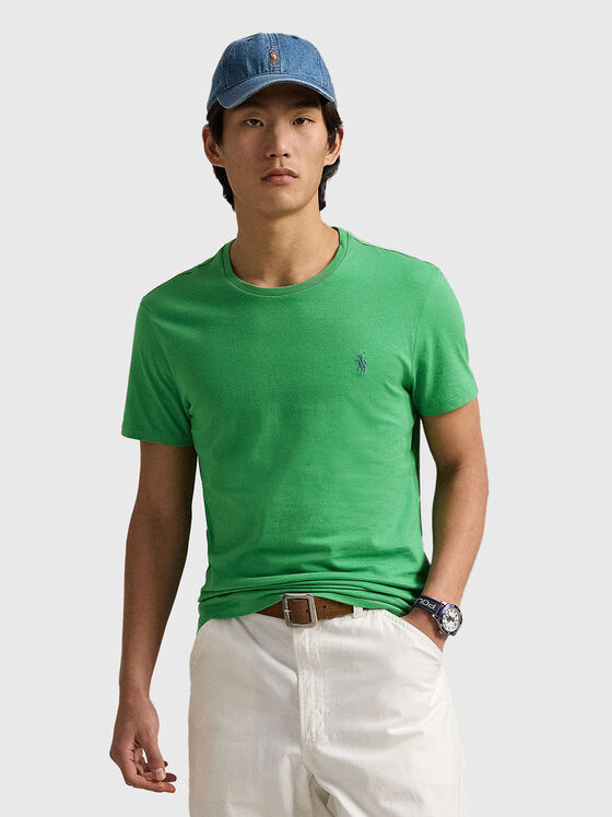 Tricou slim din bumbac cu decolteu oval - 1