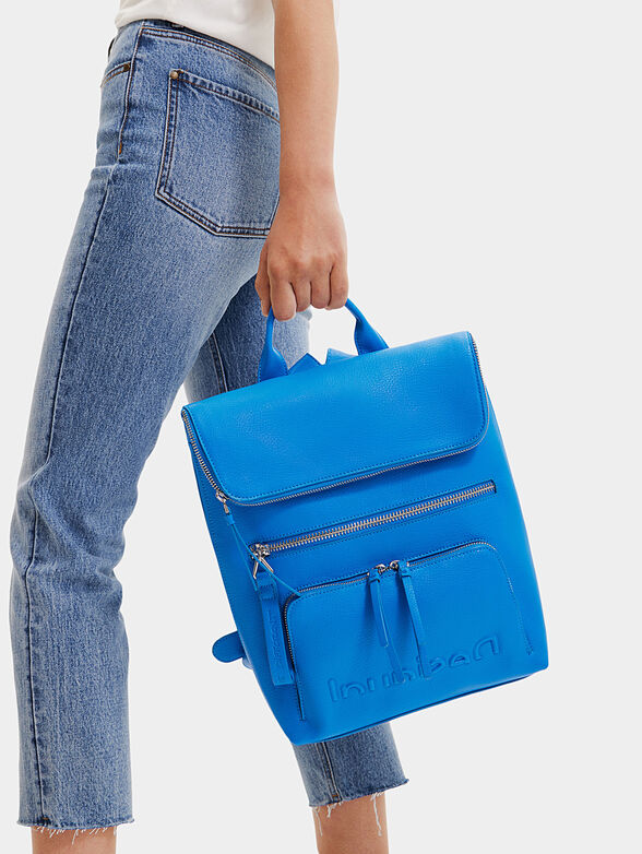 Eco leather backpack with embossed logo - 2