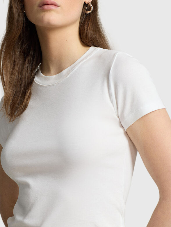 White T-shirt in cotton  - 4