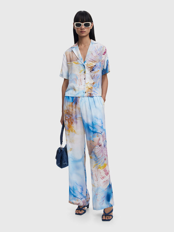 Cropped viscose printed shirt - 2