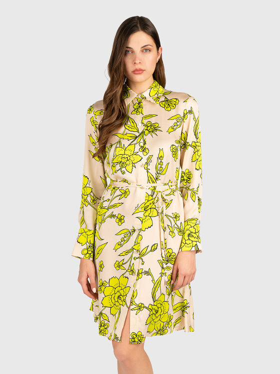 Rochie cu mâneci lungi și imprimeu floral - 1