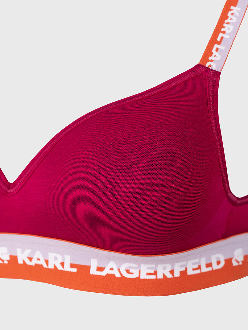 Red bra with logo element - 3