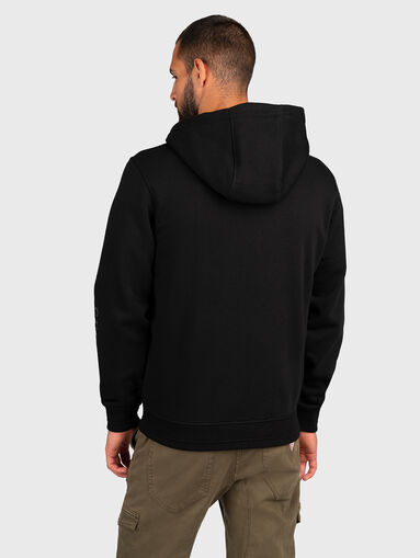 Black sweatshirt with zip and hood - 3