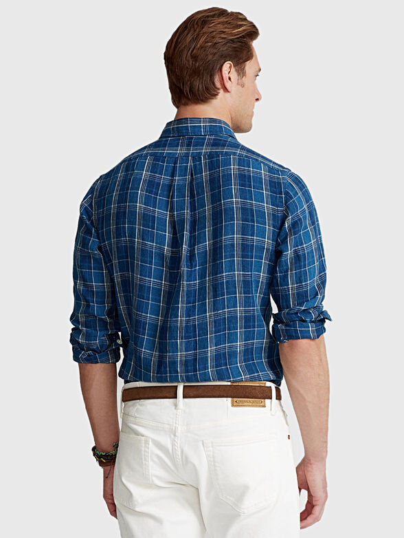 Classic fit indigo linen shirt - 3