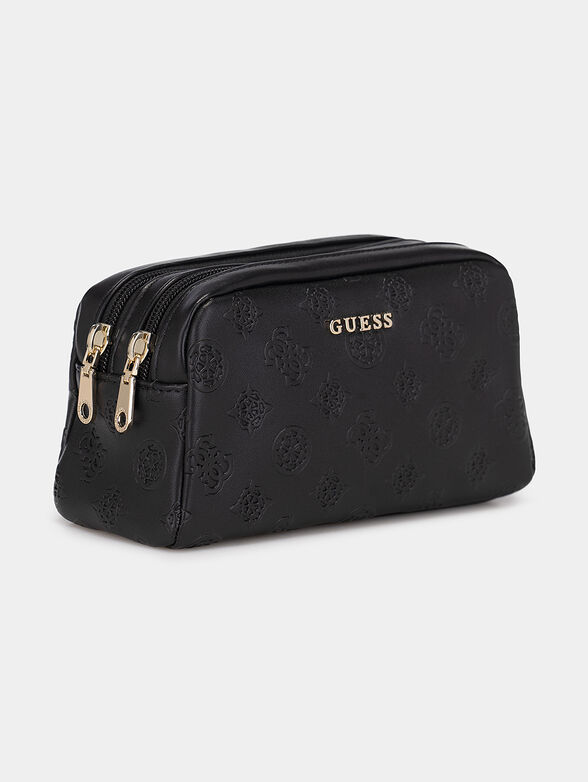 Black pouch with metal logo detail - 4