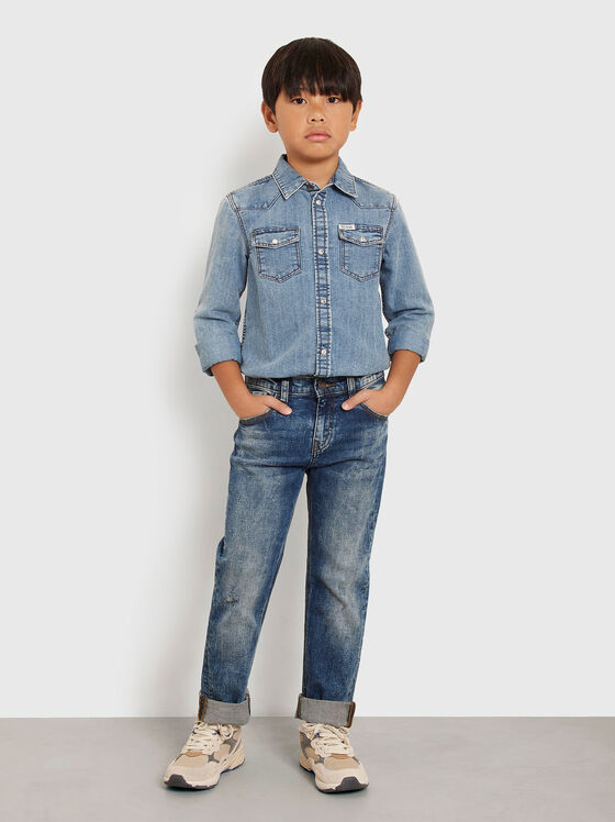 Cămașă din denim cu buzunare - 1