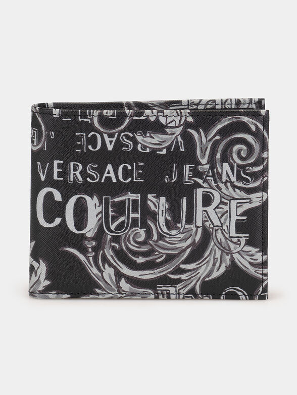 Leather wallet with logo motifs - 1