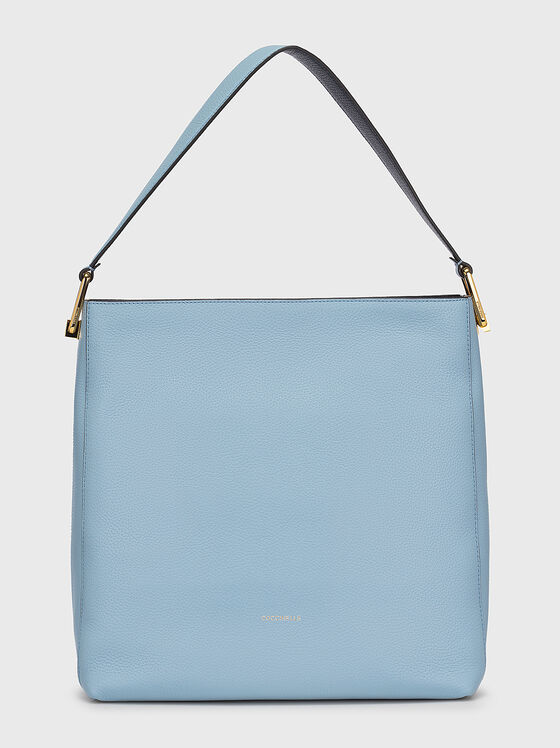 Blue leather bag with metal accents - 1