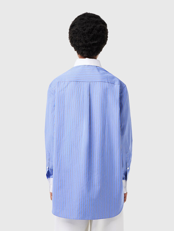 Contrast collar stripe shirt  - 3