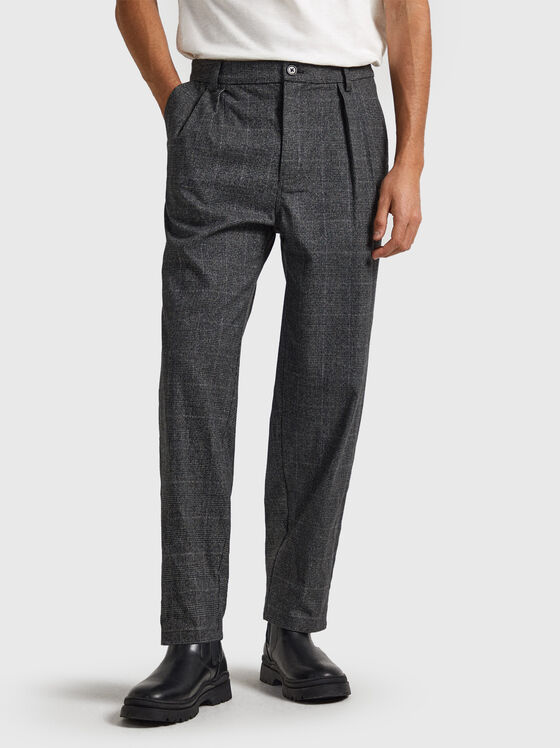 Trousers with checked print - 1