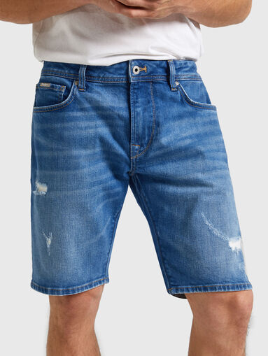 Denim shorts with washed effect - 4