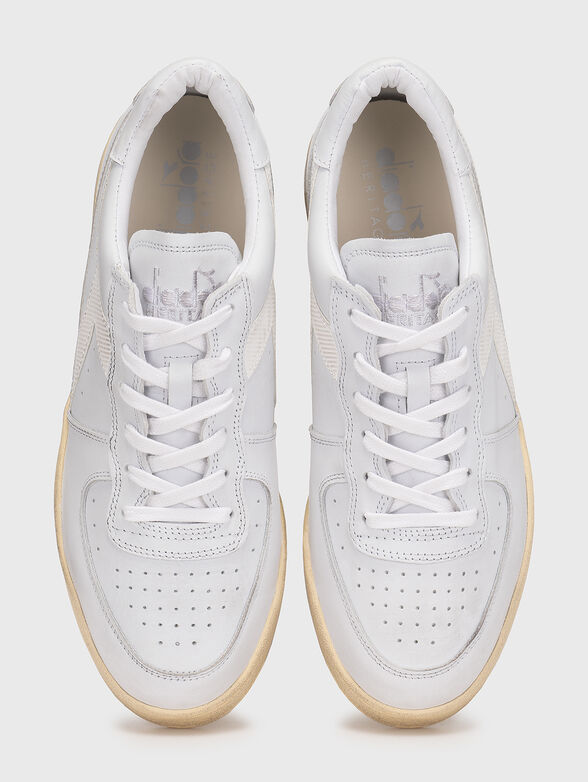 MI BASKET LOW white sports shoes with ecru sole - 6