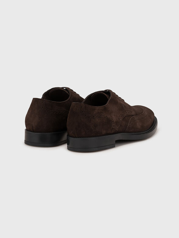 Suede Derby shoes in dark brown color - 3