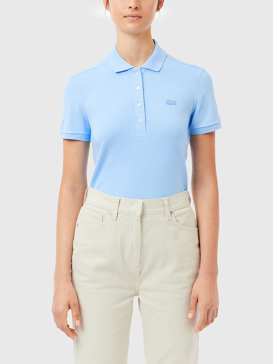 Tricou polo din bumbac albastru - 1