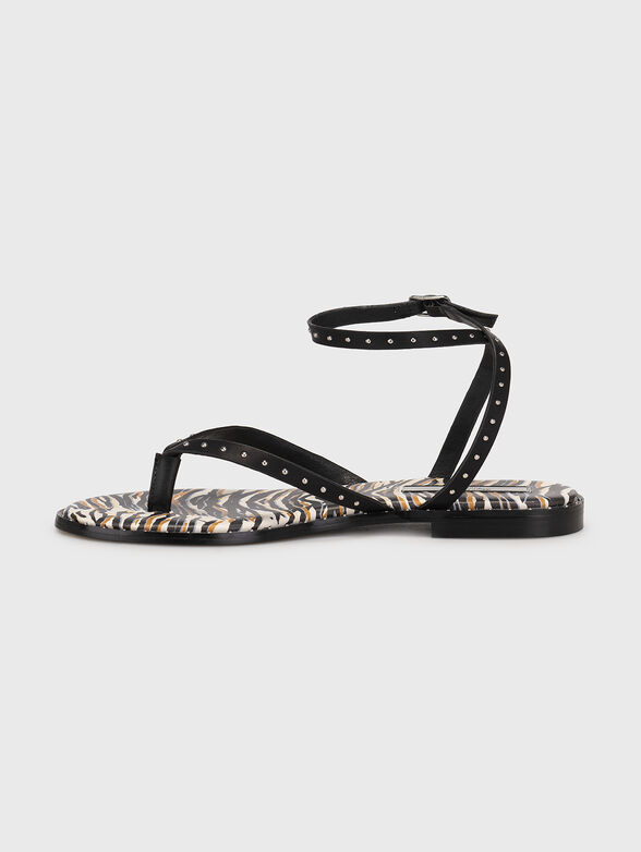 HAYES SAVAGE sandals with animal prind and studs  - 4