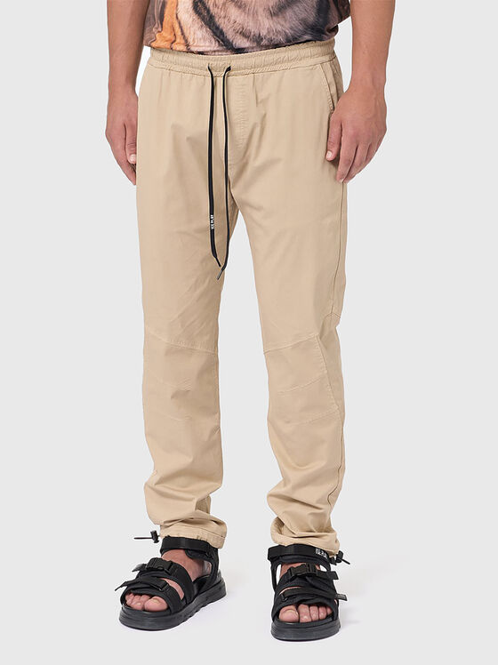 Beige pants in cotton blend - 1