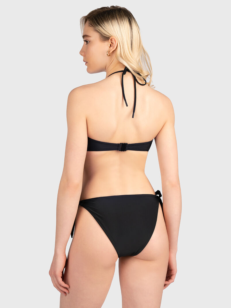 Black bikini top with logo print - 3