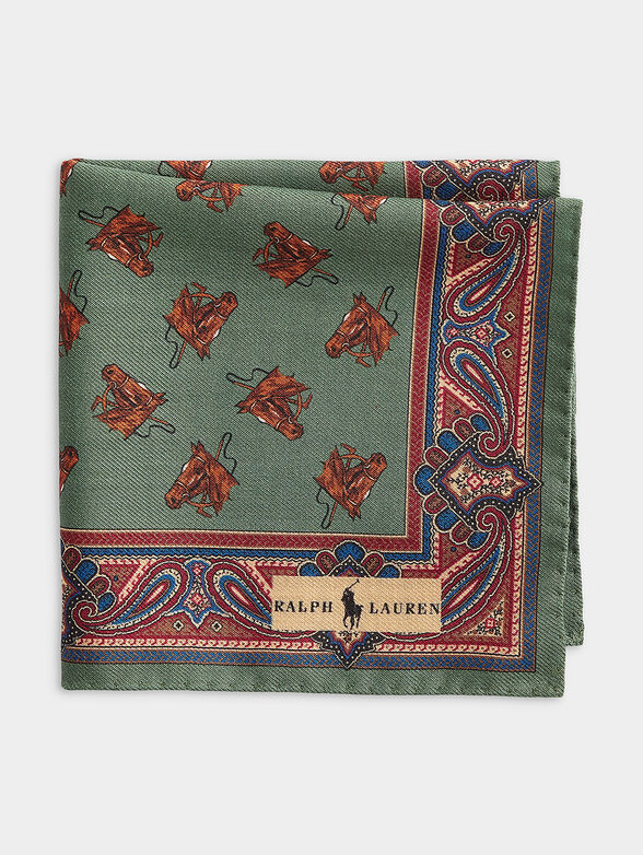 Wool blend handkerchief with multicolor pattern - 2