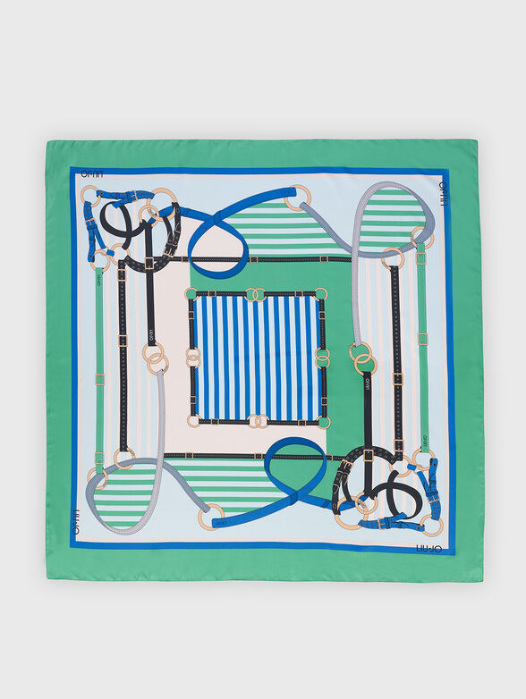 FOULARD green scarf with print - 2