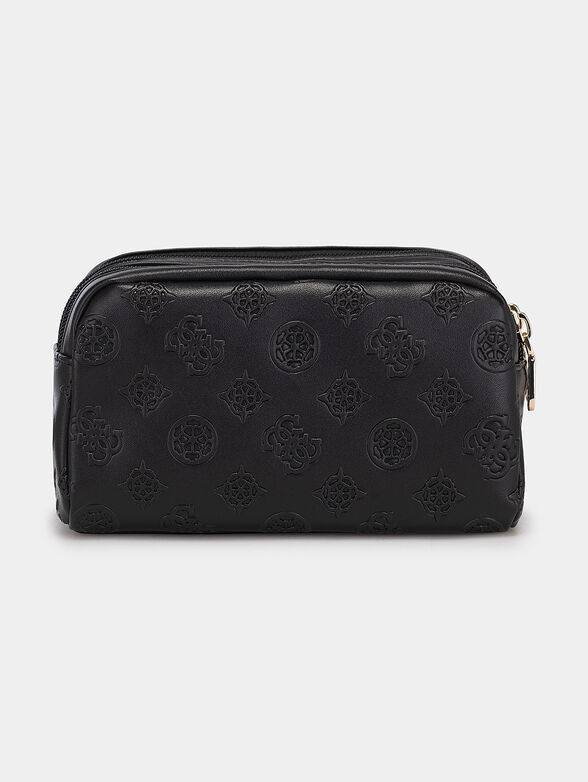 Black pouch with metal logo detail - 2