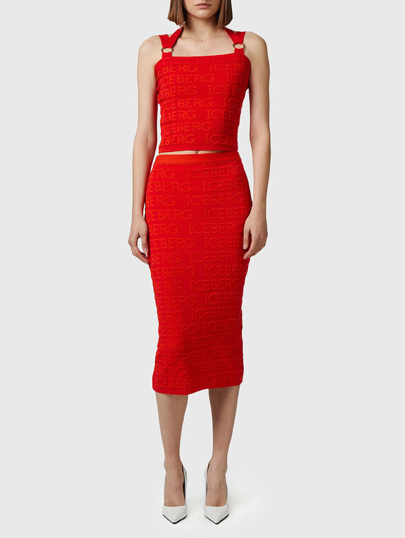 Knitted top with embossed logo lettering - 2