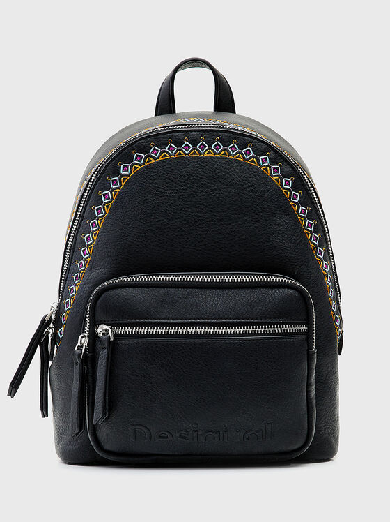 Rucsac negru cu broderie - 1