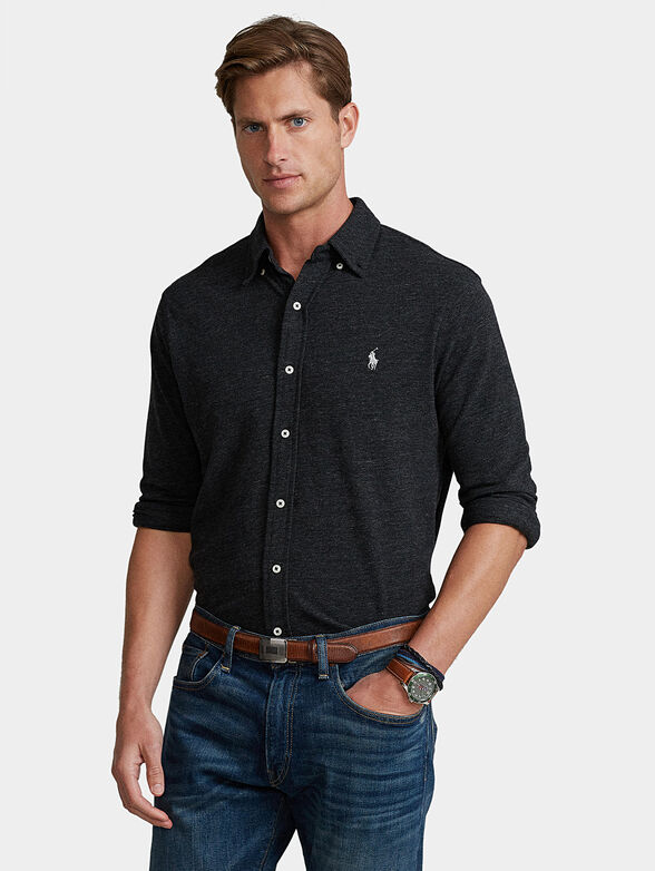 Black cotton shirt - 1
