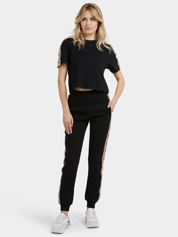 BRITNEY black T-shirt with accent edging - 2